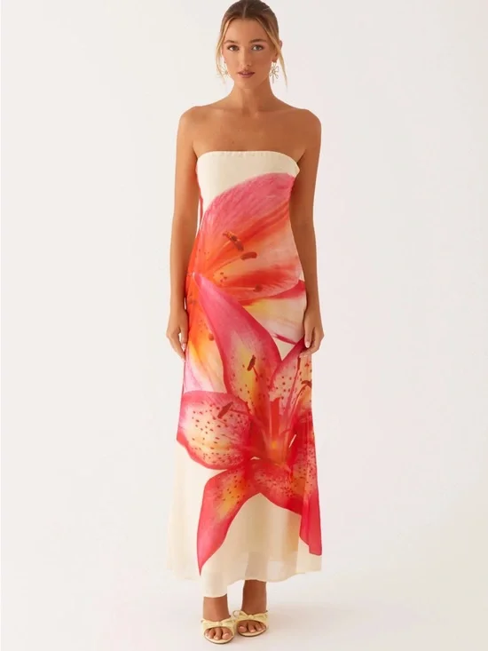 Peppermayo Darcy Maxi Dress - Yellow Floral Size US 4 Small - Picture 1 of 6